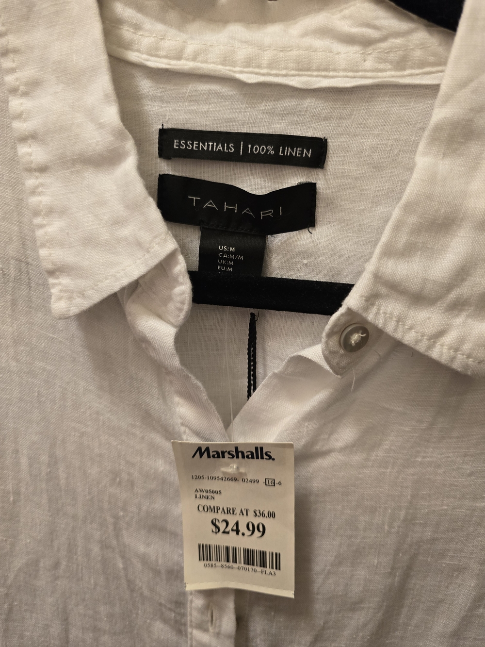 Tahari White Linen Button-Up Tunic - Picture 2 of 3